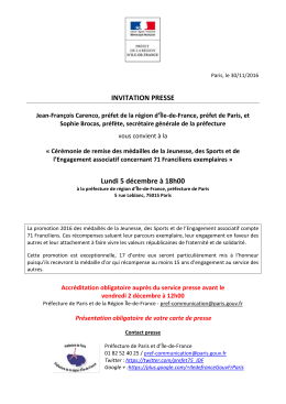 C&eacute;r&eacute;monie_remise des m&eacute;dailles de la Jeunesse, des Sports et de l