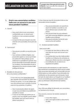 déclaration de vos droits - Justitie