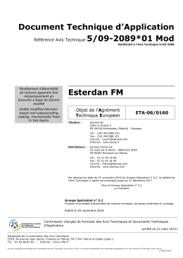Document Technique d`Application Esterdan FM
