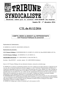 Compte-rendu de la réunion du CTL