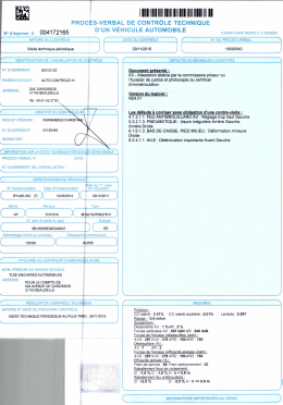 Contr&ocirc;le technique