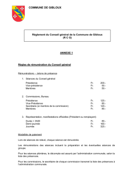 Règles de rémunération du Conseil général