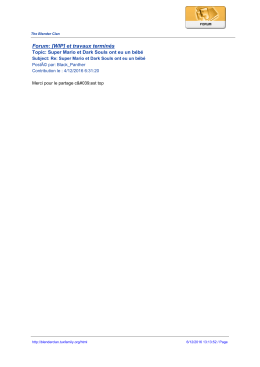 Forum: [WIP] et travaux termin&eacute;s - The Blender Clan