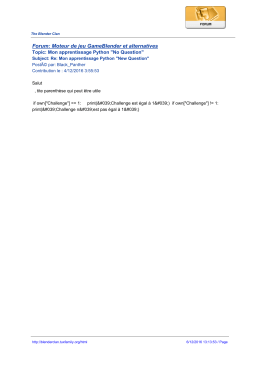 Forum: Moteur de jeu GameBlender et alternatives