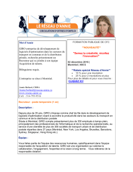Recruteur Giro Montréal (Temporaire 1 an) - reseau