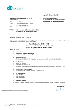 Madame, Monsieur, Cher.e Collègue, J`ai l`honneur de vous inviter à