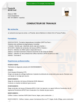 Recrutement CV CONDUCTEUR DE TRAVAUX - réf