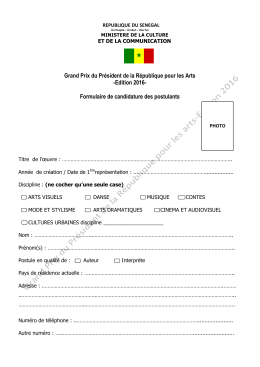 Formulaire de candidature téléchargeable sur ce lien