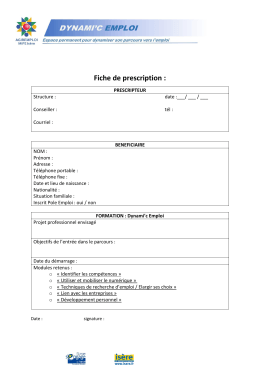 Fiche de prescription - Parcours Emploi Bassin Grenoblois