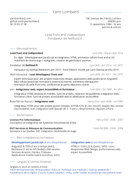 mon CV(format PDF, 320 Ko) - Yann Lombard, Intégrateur web