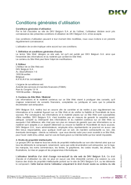 Conditions g&eacute;n&eacute;rales d`utilisation