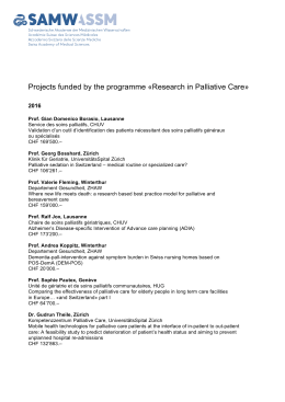 Synopsis of funded projects