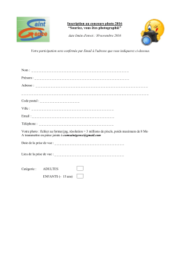Inscription Concours Photos - Saint