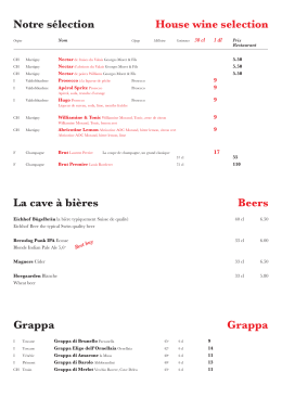 Carte des bi&egrave;res - Restaurant Al Capone