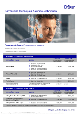 Brochure des modules techniques 2016