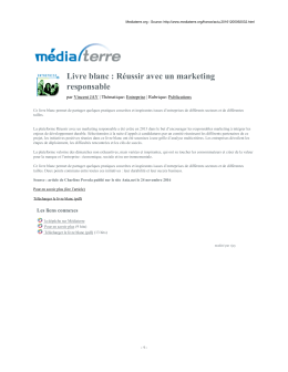 Livre blanc : R&eacute;ussir avec un marketing responsable