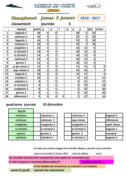 classement journ&eacute;e 3