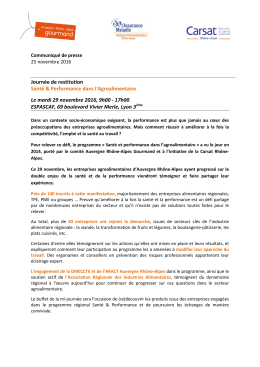 Colloque agroalimentaire du 29 novembre 2016