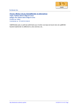 Forum: Moteur de jeu GameBlender et alternatives