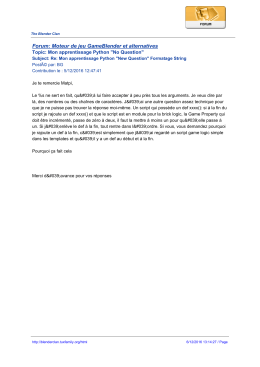 Forum: Moteur de jeu GameBlender et alternatives