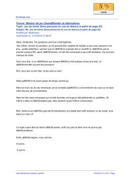 Forum: Moteur de jeu GameBlender et alternatives