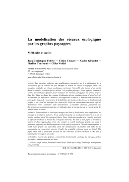 Modélisation des réseaux écologiques par les graphes paysagers