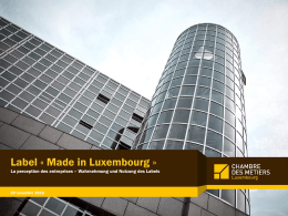 Etude MiL 2016 - Chambre des M&eacute;tiers