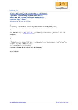 Forum: Moteur de jeu GameBlender et alternatives
