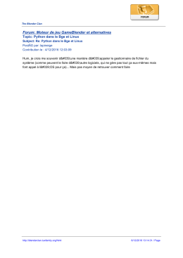 Forum: Moteur de jeu GameBlender et alternatives