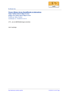 Forum: Moteur de jeu GameBlender et alternatives