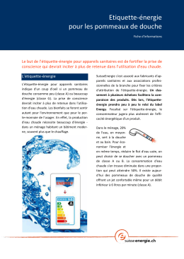 Etiquette-&eacute;nergie pour les pommeaux de douche