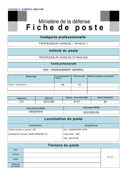 F ichedeposte - L`ÉCOLE DE L`AIR