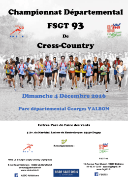 Dossier Cross d&eacute;partemental d`athl&eacute;tisme 2016