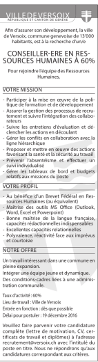 Conseiller-ère en Ressources Humaines à 60