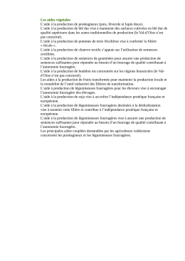 L`aide &agrave; la production de b - Les services de l`&Eacute;tat dans le Val