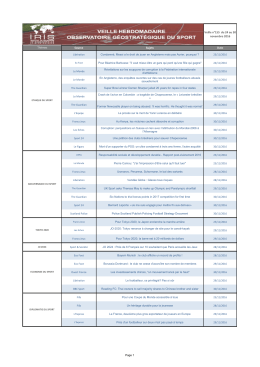 Thèmes Source Sujets Date Veille n°155 du 24 au 30