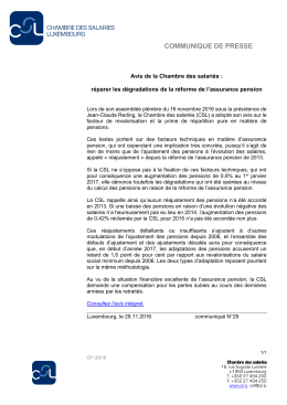 Communiqu&eacute; de Presse