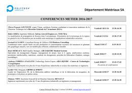 Télécharger le programme des conférences - Polytech Paris-Sud