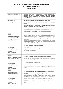extrait du registre des deliberations