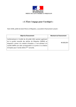 L`&Eacute;tat s`engage pour l`archipel - Portail de l`Etat &agrave; Saint
