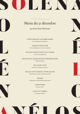 Menu du 31 décembre