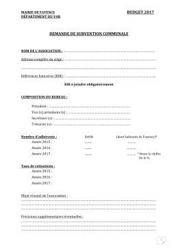 Dossier de demande de subvention associations- 2017