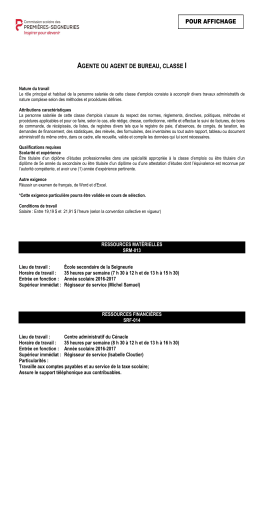 agente ou agent de bureau, classe i pour affichage