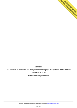 catalogue immobilier ANTHEMA SAINT