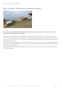 Béja - Cap Négro : Démolition de constructions illégales