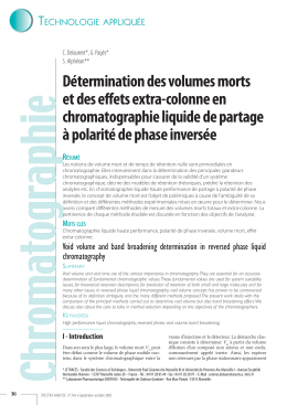 Void volume and band broadening determination in reversed phase