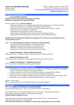 Voir le CV d`Anne-Lise Deloron Rocard