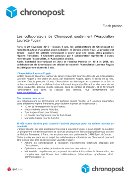 Flash presse Les collaborateurs de Chronopost soutiennent l