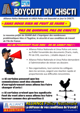 boycott du chscti - Alliance Police Nationale