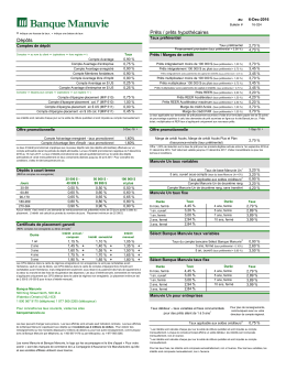 Prêts / prêts hypothécaires Dépôts